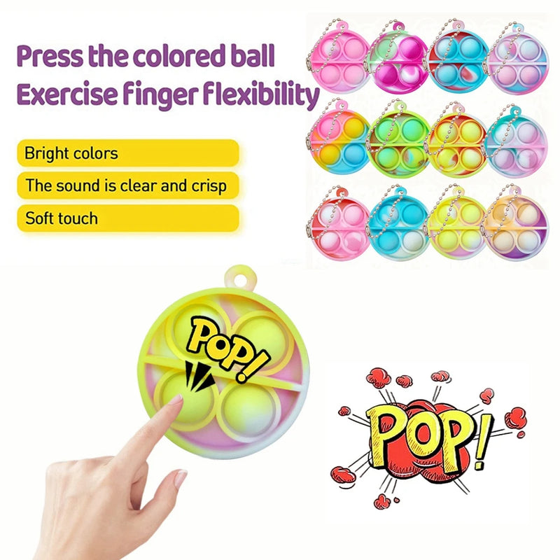 12/24 pçs mini pop fidget brinquedo pacote kit chaveiro alívio do estresse mão brinquedos festa favores brinquedo de mesa de escritório para crianças adultos brinquedos