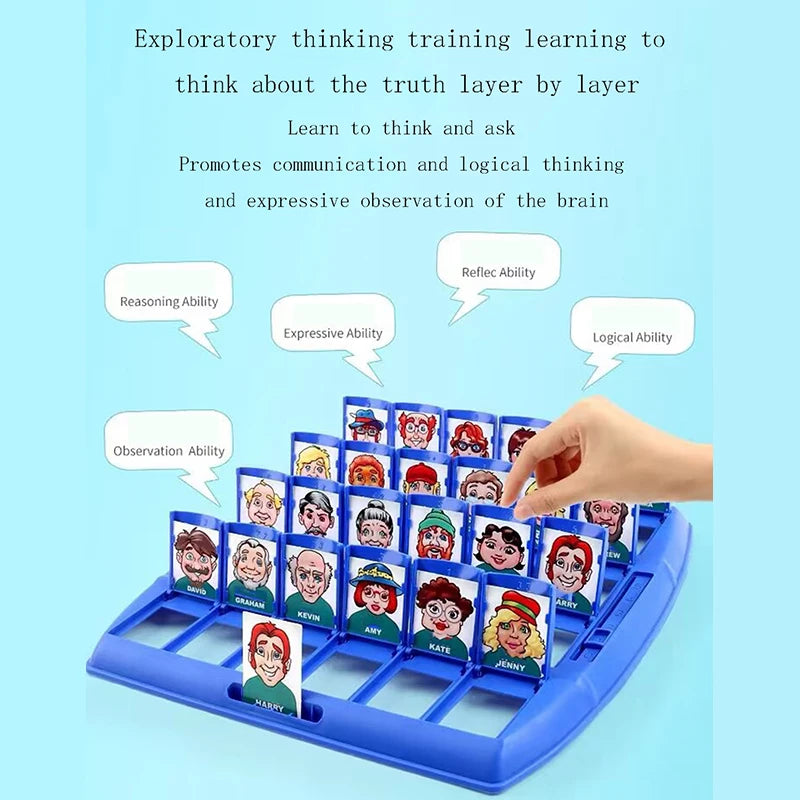 Adivinhe quem eu sou em um jogo de mesa, Quem é o personagem Board Card, Treinamento Lógico, Interação Pai-Filho, Intelectual