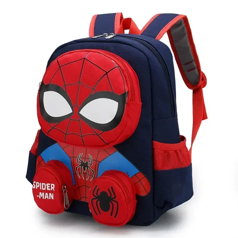Mochila escolar 3D do Homem-Aranha, tridimensional, bolsa de ombro, fofo, meninos, crianças