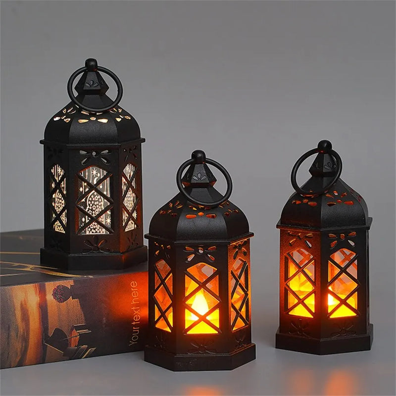 Lâmpada, hexagonal Vela LED, portátil, pequeno, lâmpada retro desktop, decoração, presente criativo
