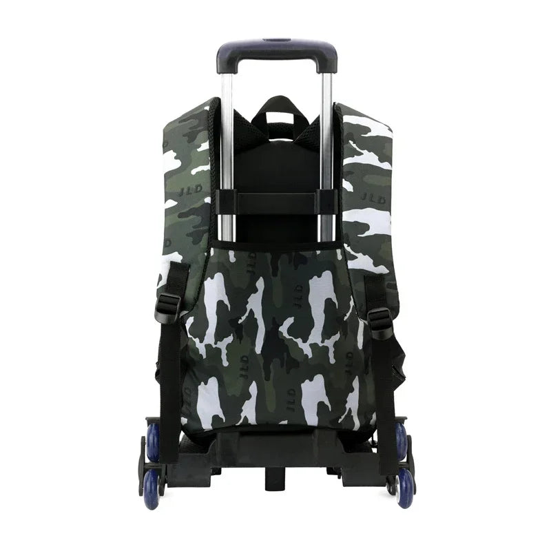Mochila Escolar Infantil com Rodinhas para Meninos – Mochila Trolley com Rodas