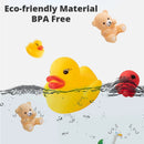 Animais bonitos / brinquedos de água de natação para crianças, borracha macia para apertar, faz som ao apertar, brinquedo de banho, 10 peças por pacote