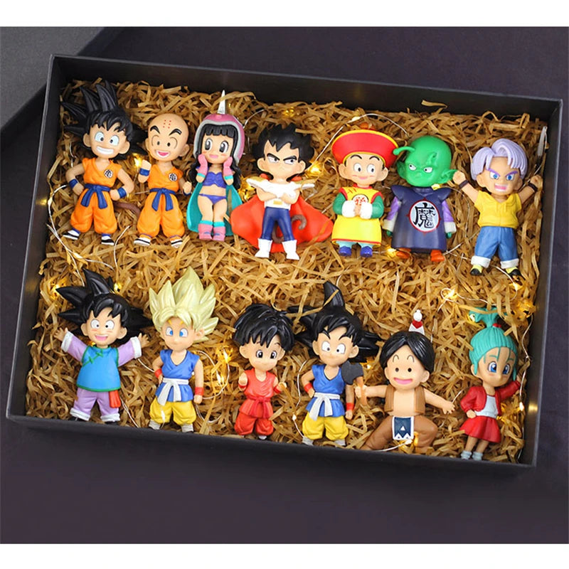 Dragon Ball Z Super Saiyan Son Goku Anime Figura Son Gohan Vegeta Broly Piccolo Majin Buu Conjunto Estatueta de Ação Modelo Presentes Brinquedo