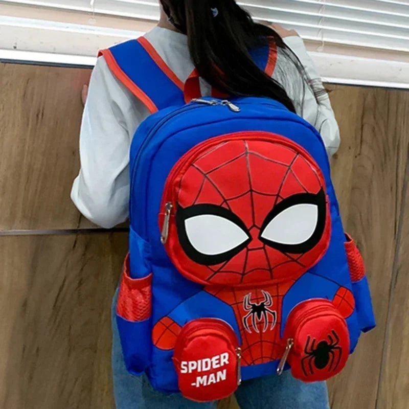 Mochila escolar 3D do Homem-Aranha, tridimensional, bolsa de ombro, fofo, meninos, crianças