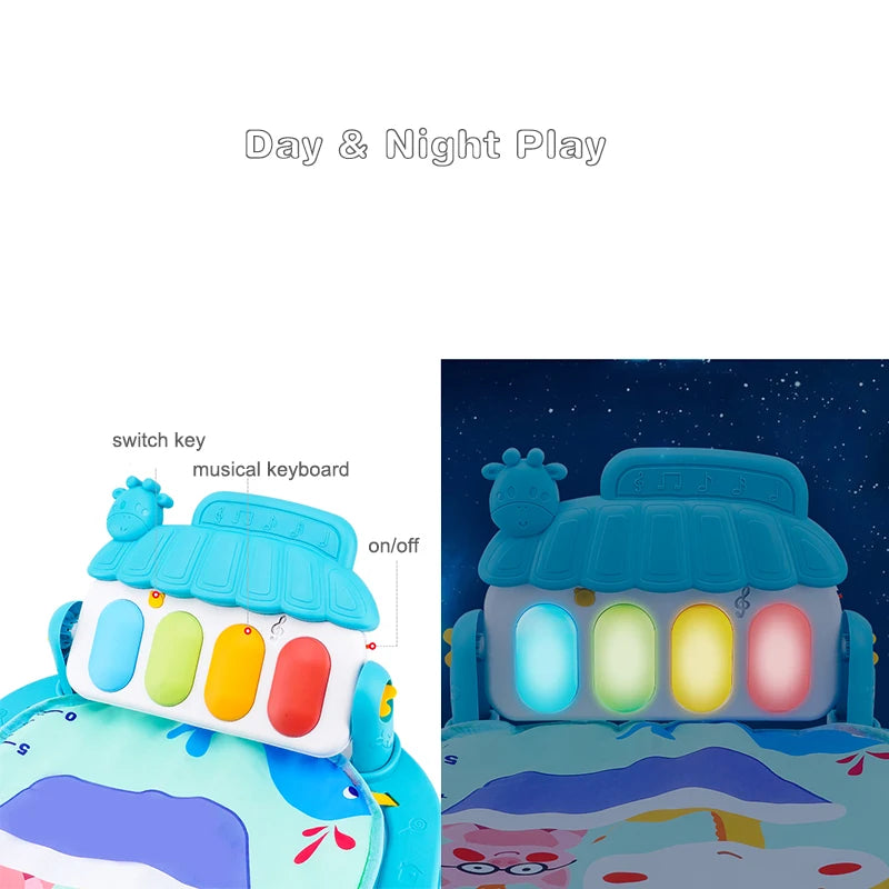 Musical atividade do bebê ginásio rack de jogo tapete do miúdo tapete de quebra-cabeça piano teclado infantil playmat rastejando almofada de jogo brinquedo do bebê presente