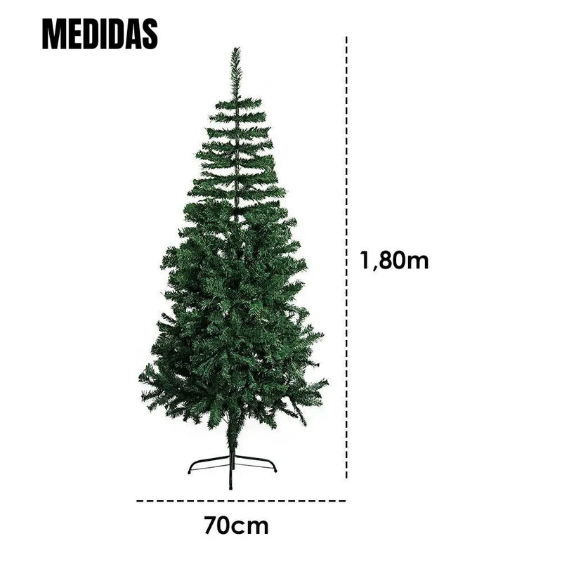 Árvore de Natal Luxo - Pinheiro Grande e Encorpado 1,80m com 750 Galhos Premium