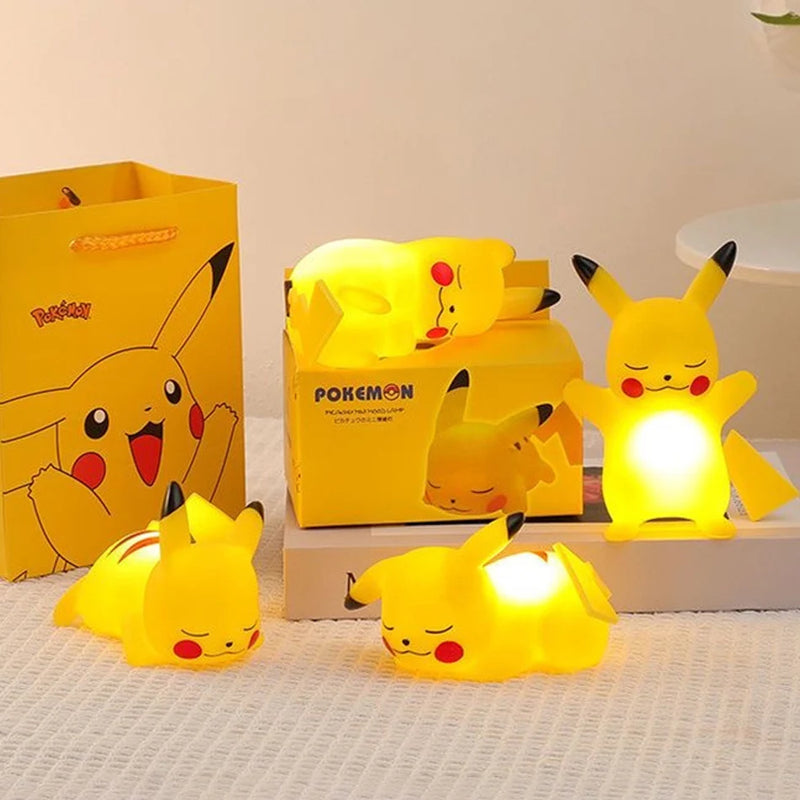 Pokémon Pikachu LED para crianças, anime bonito, luz suave, quarto, luz de cabeceira, decoração do quarto, Natal, presente