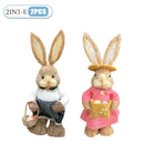 2PCS New Cute Straw Rabbits Bunny Decorations Easter Party Home Garden Wedding Ornament Photo Props Crafts 35cm Cute Home Decor