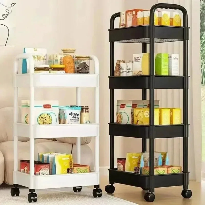 Carrinho Móvel / Estante Multi-Camada, Carrinho Organizador De Cozinha Com Rodas, Prateleiras De Banheiro, Rack De Petiscos Domésticos, Multifuncional