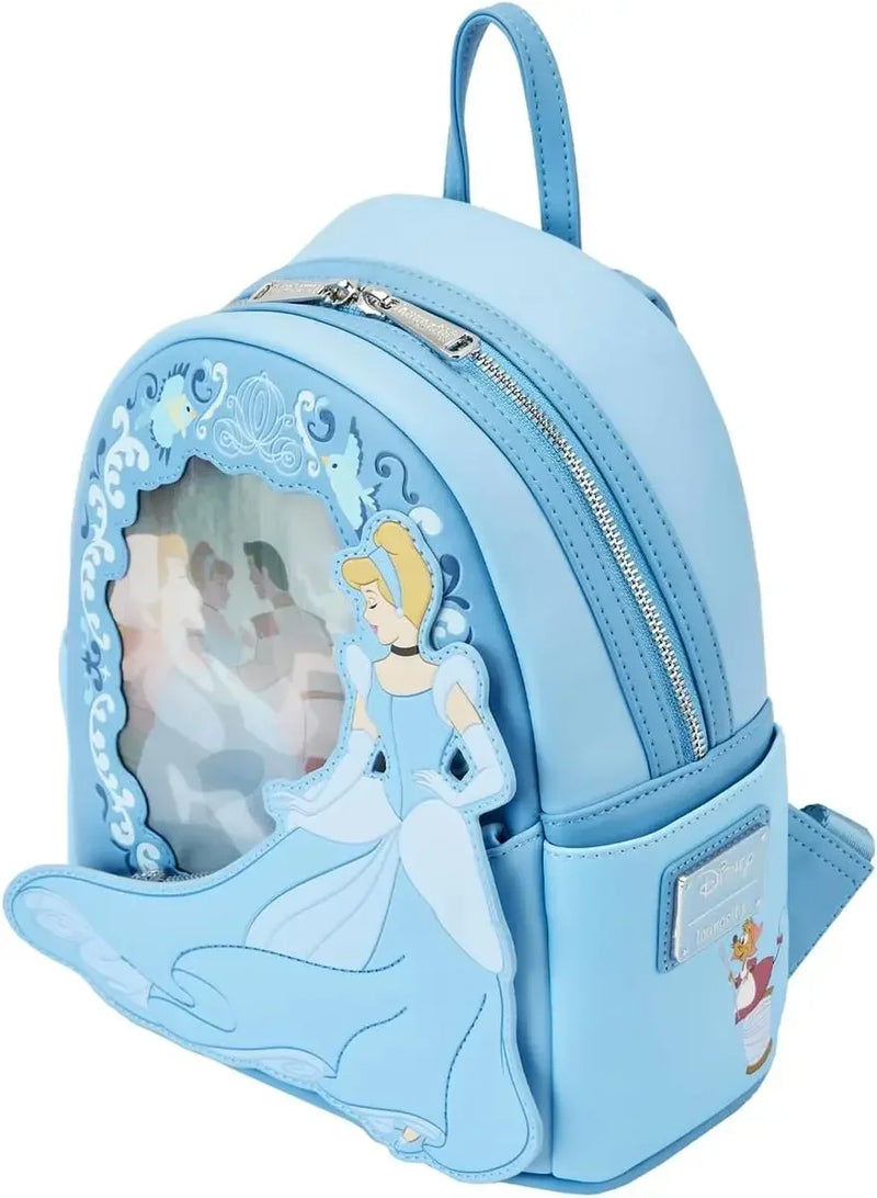 Beauty and The Beast Belle Lenticular Mini Backpack Villains Evil Queen Apple Womens Double Strap Shoulder Bag Purse