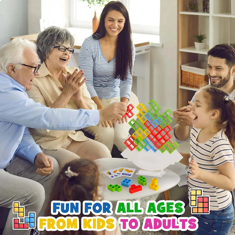 Blocos de construção de equilíbrio empilhados para crianças, brinquedo desktop, jogo de pilha, swing, 48 blocos