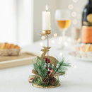 Suporte para Velas de Natal – Porta-Velas em Forma de Papai Noel, Rena e Árvore em Ferro Dourado para Decoração de Mesa