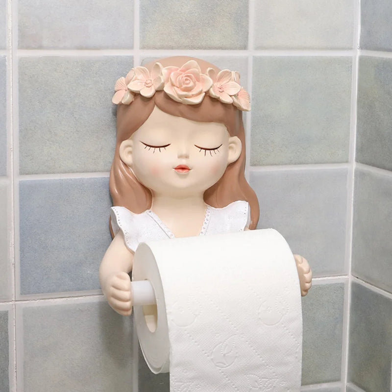 Suporte de rolo de papel higiênico, fada, decoração bonita, banheiro, acessórios de decoração de luxo