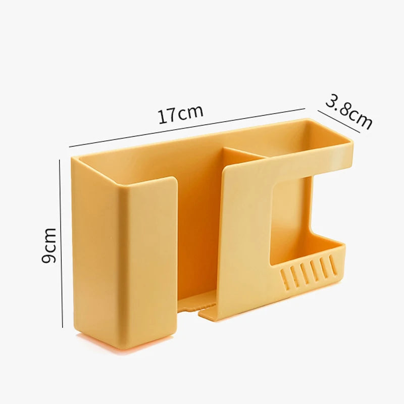 Organizador de controle remoto e telefone móvel, Suporte de parede, com espaço para carregador de celular, 2 em 1