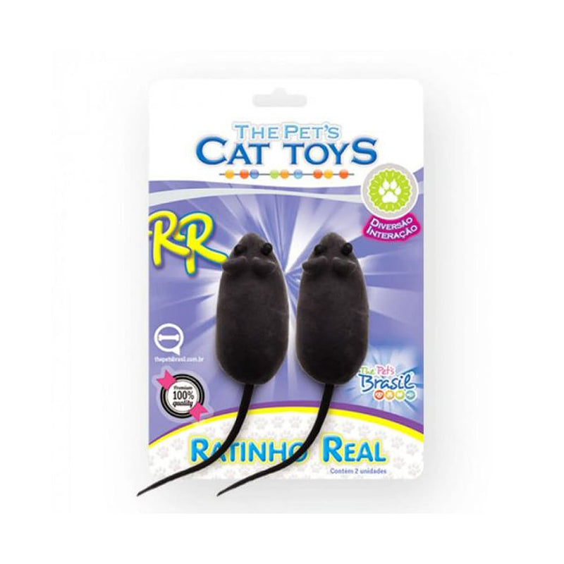 Kit C/2 Ratinhos Reais com Apito para Gatos
