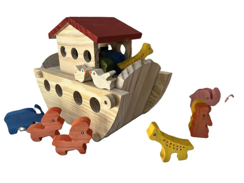Arca de Noé 2 para Montar com Bichinhos - Brinquedos de Madeira