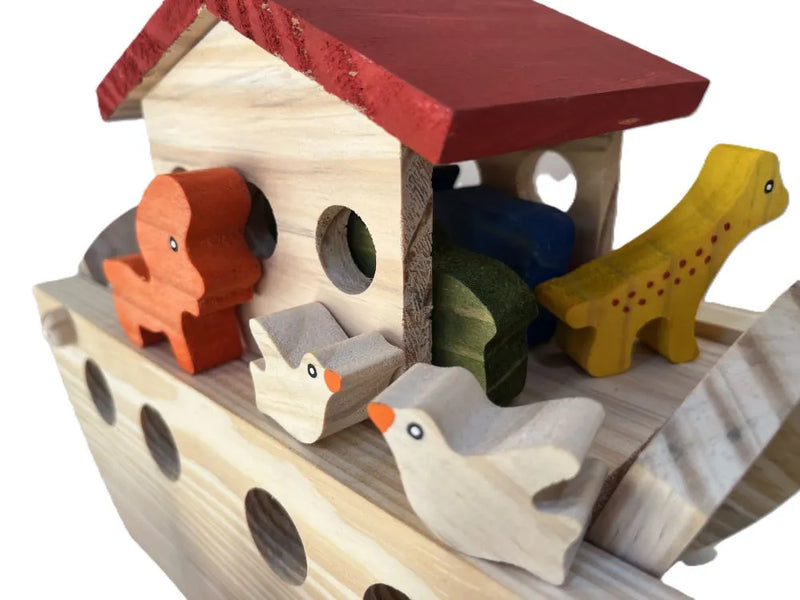 Arca de Noé 2 para Montar com Bichinhos - Brinquedos de Madeira