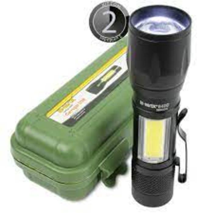 LANTERNA MINI TATICA RECARREGAVEL PORTATIL LED C/LUZ LATERAL ALTA POTENCIA