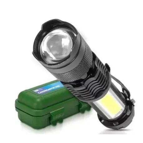 LANTERNA MINI TATICA RECARREGAVEL PORTATIL LED C/LUZ LATERAL ALTA POTENCIA