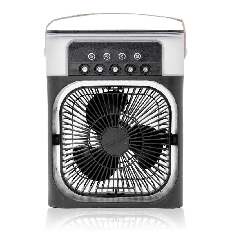 Ventilador Portátil Iluminação Umidificador Climatizador USB De Mesa