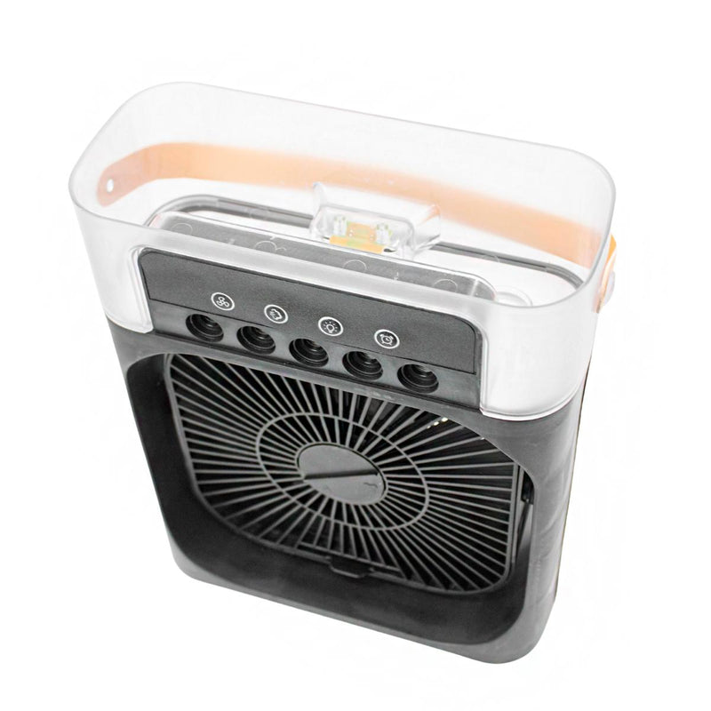 Ventilador Portátil Iluminação Umidificador Climatizador USB De Mesa