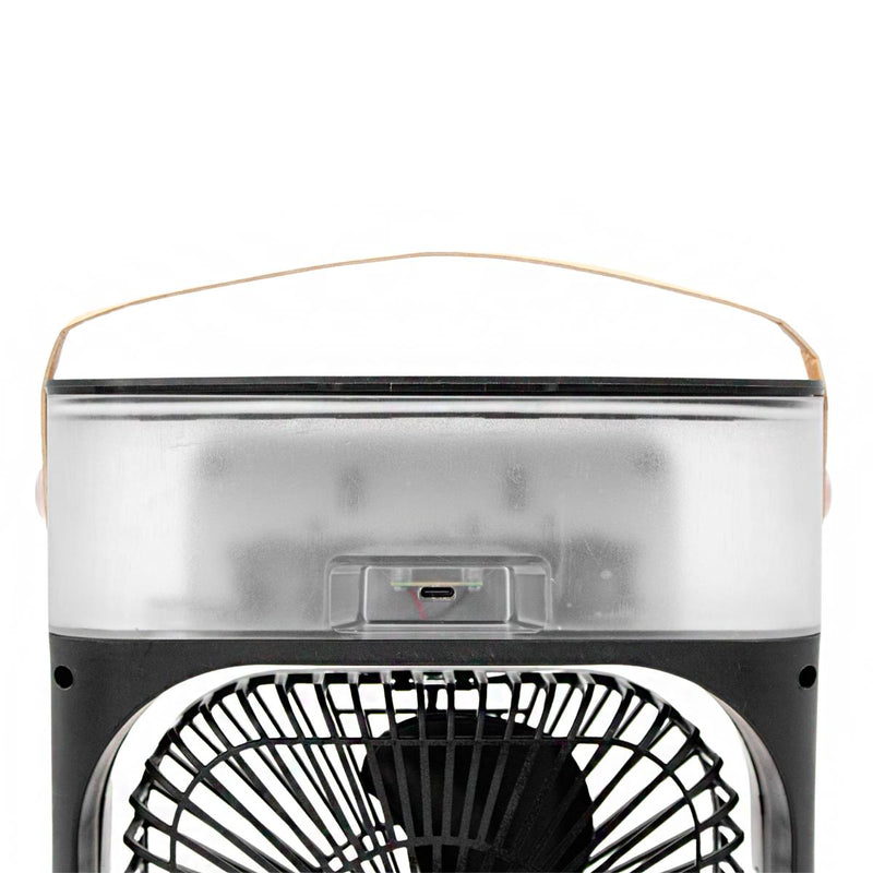 Ventilador Portátil Iluminação Umidificador Climatizador USB De Mesa