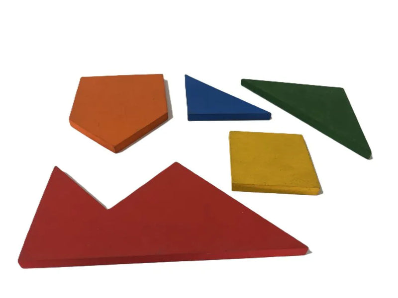 Desafio do Quadrado com 5 Peças de Madeira