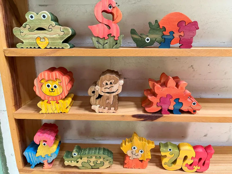 Mini Animais de Madeira para Montar